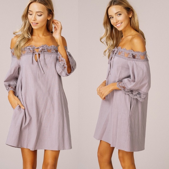 HAILEY Off Shoulder Dress - Picture 2 of 3